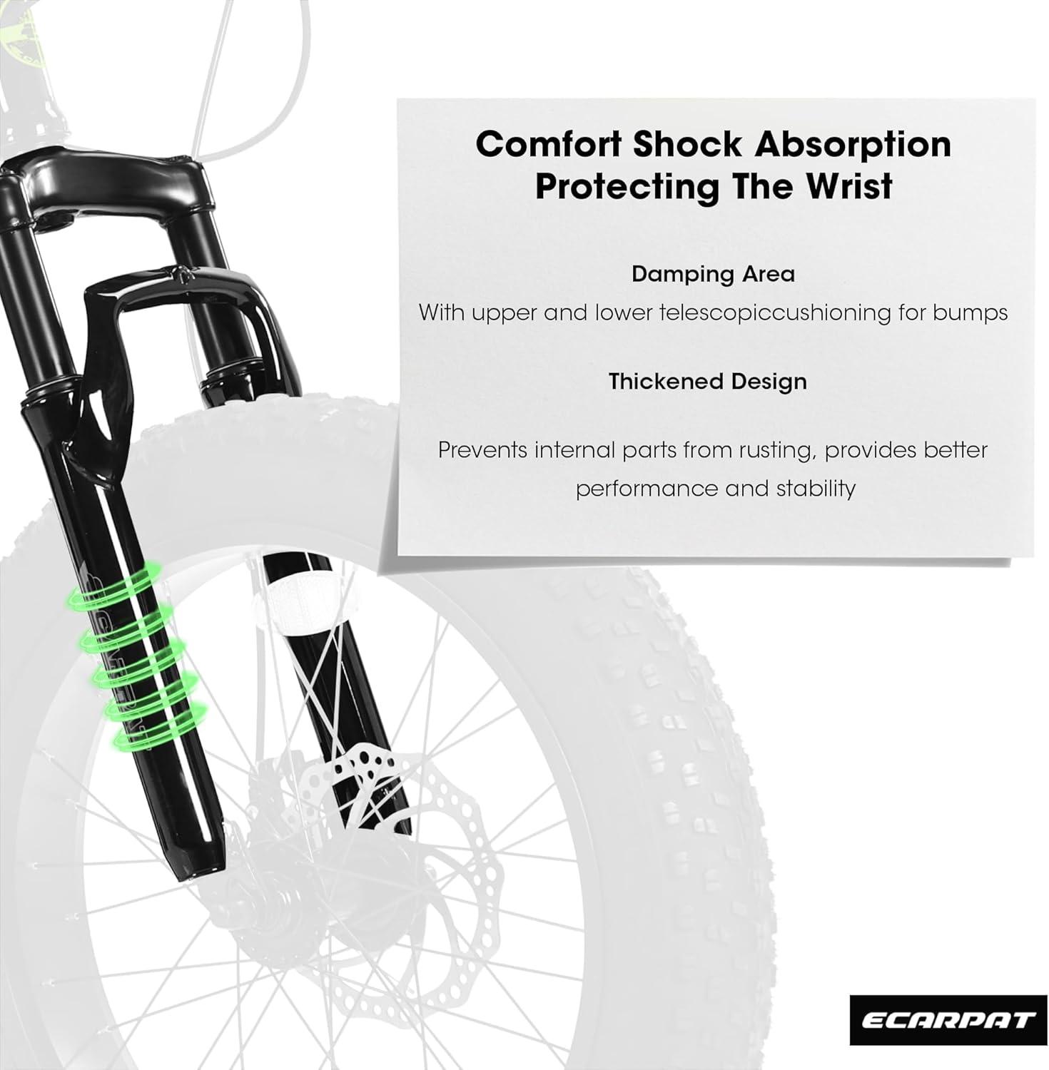 Mountain Bike 20 inch Wheels Fat Tire Bike,4" Wide Fat Tire Snow Mountain Bike ,7 Speed Teenager Children Kids' Bicycles