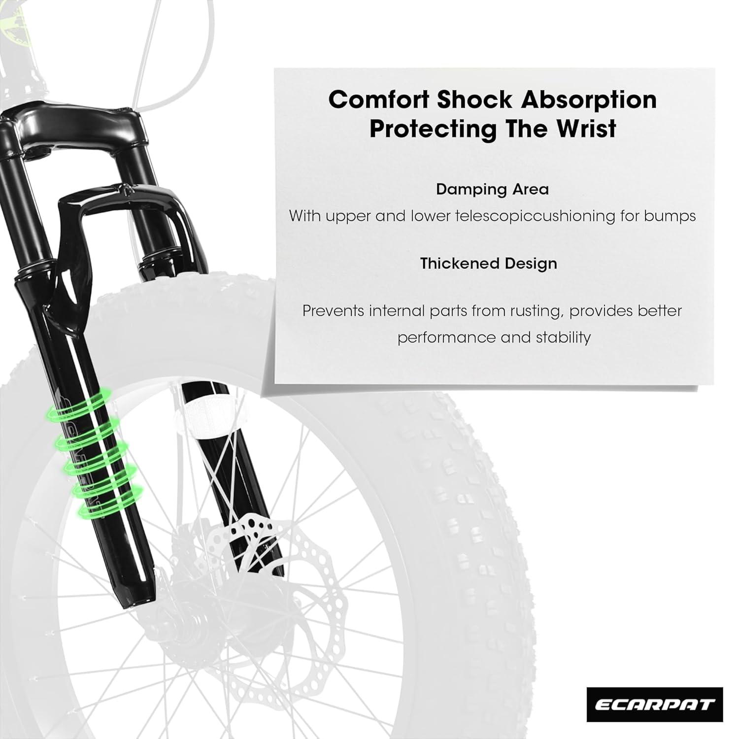 Mountain Bike 20 inch Wheels Fat Tire Bike,4" Wide Fat Tire Snow Mountain Bike ,7 Speed Teenager Children Kids' Bicycles