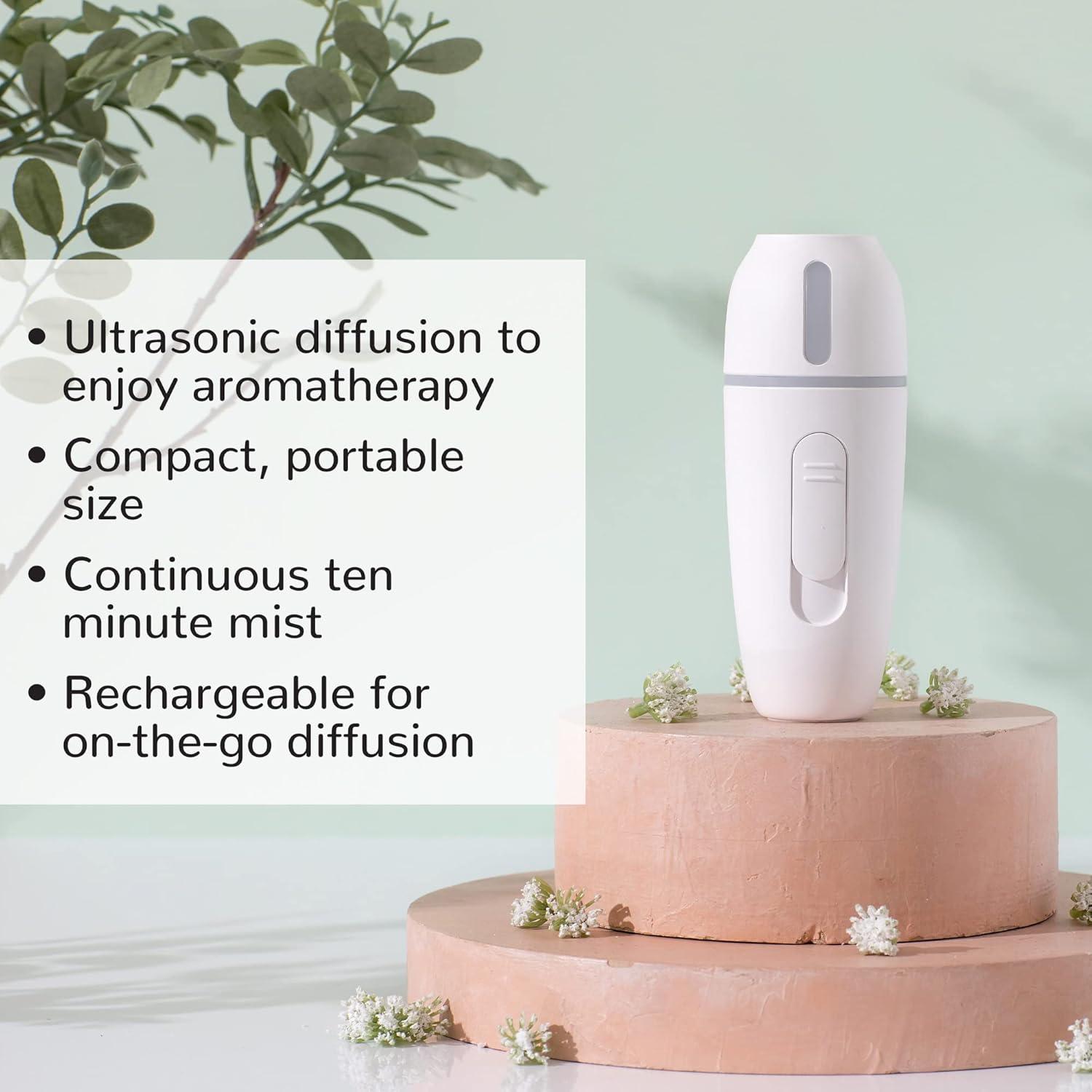 Plant Therapy Mini Portable Diffuser for Essential Oils, Compact & Lightweight, Perfect for Outdoors & On the Go, Cordless