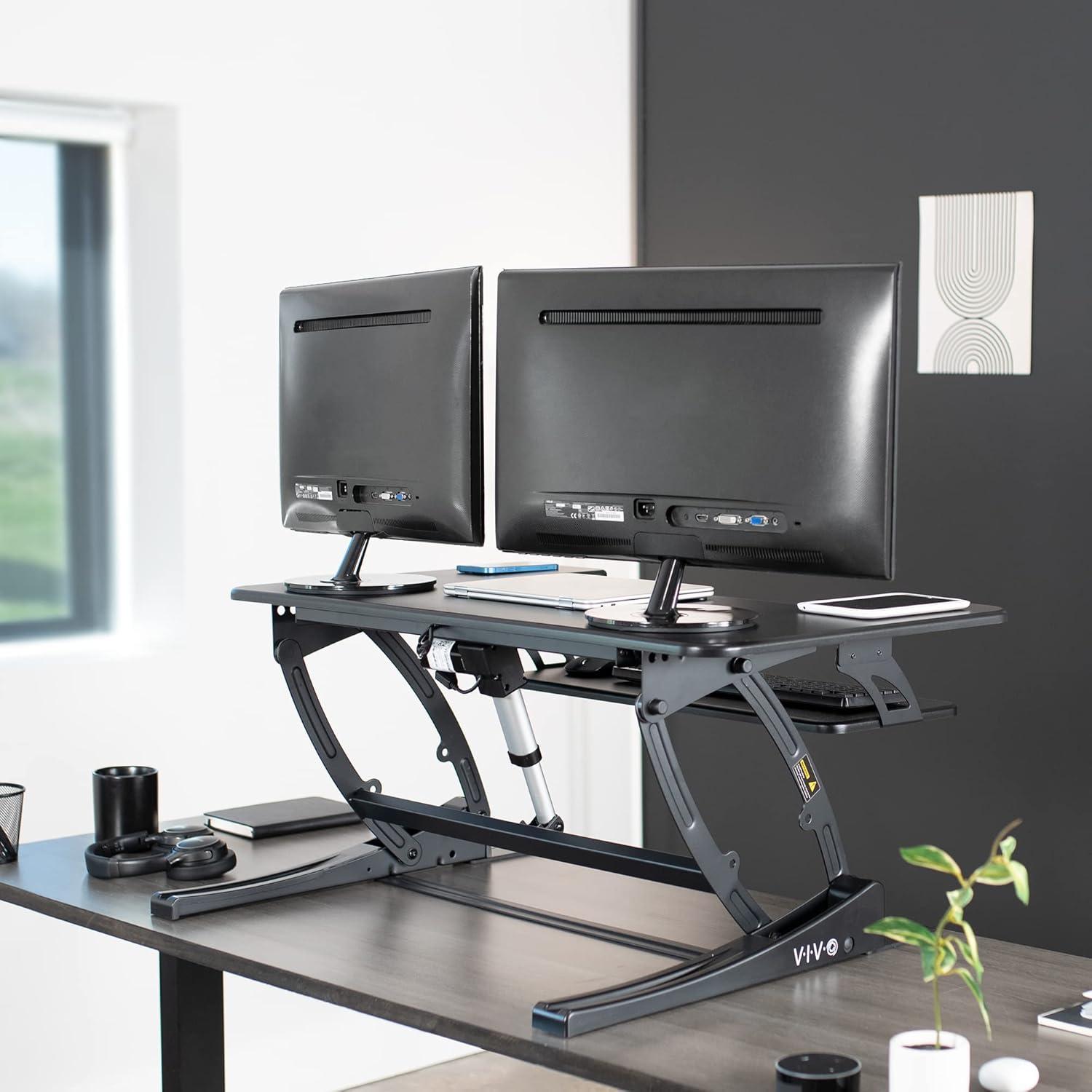 VIVO 36" Electric Standing Desk Converter (DESK-V000VE)