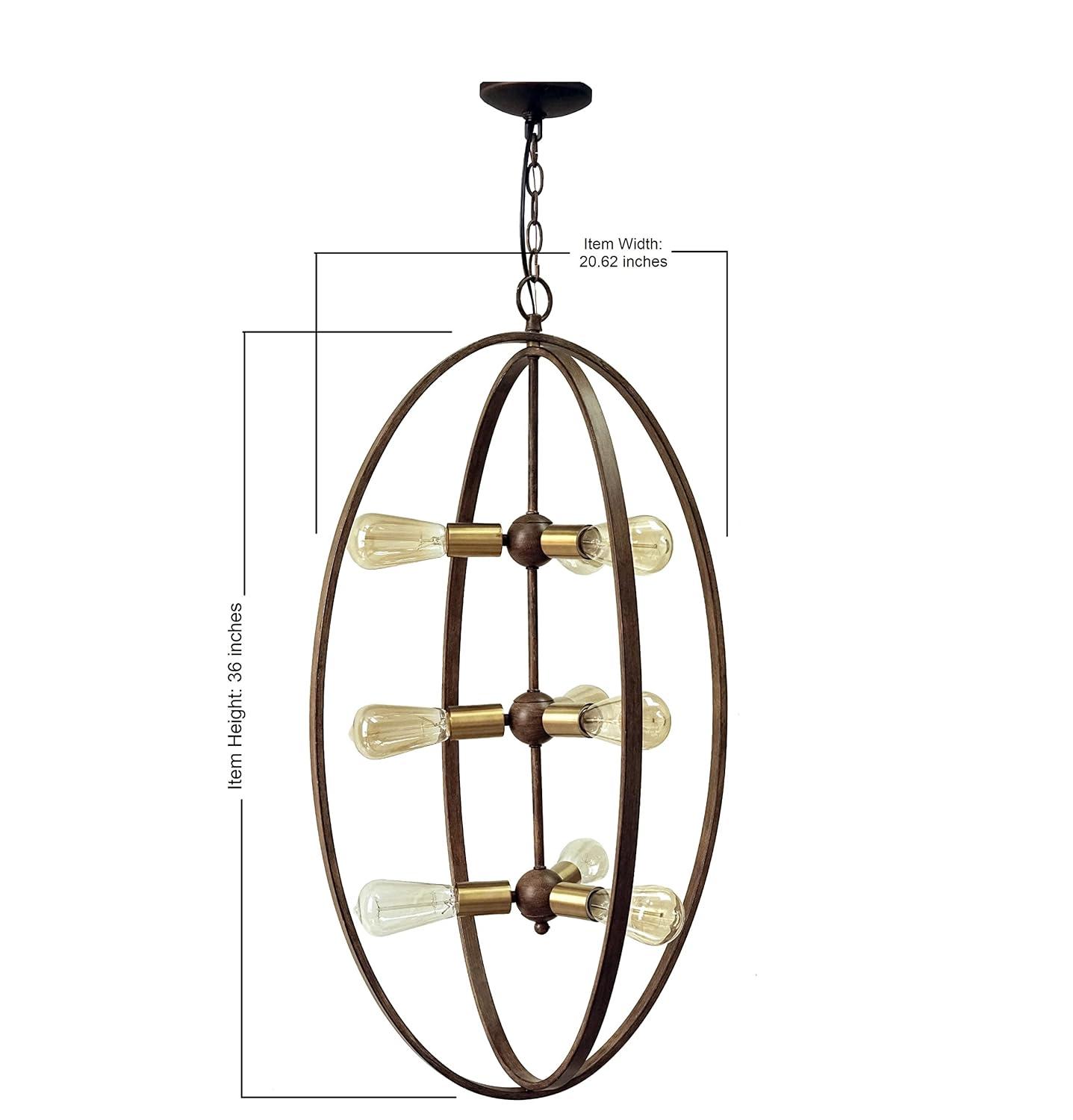 Yosemite Home Decor Alpha 9-Light Chandelier in Distressed Antique Brass Finish
