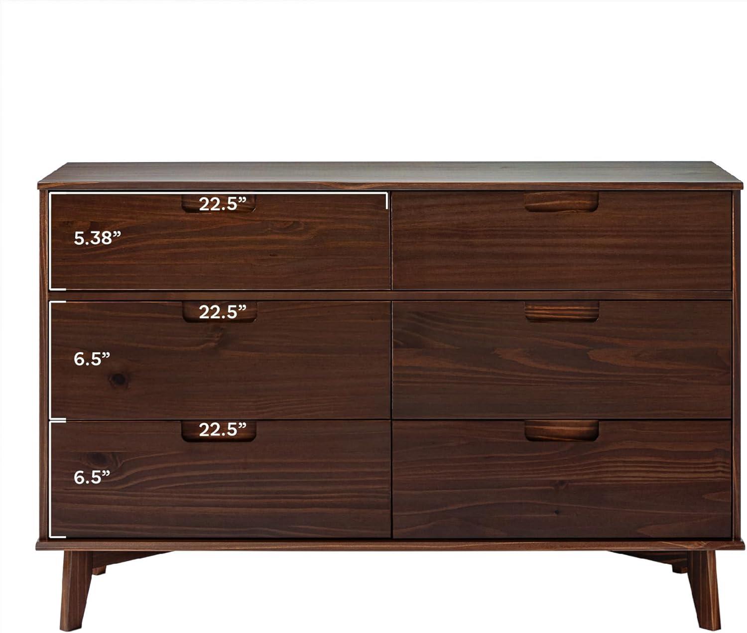 Yarber 6 Drawer Solid Wood Double Dresser