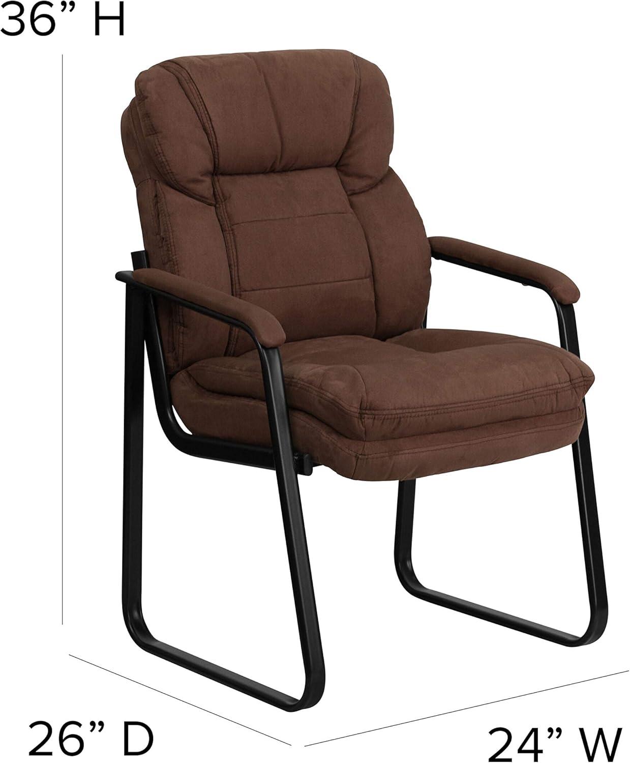 Flash Furniture Isla Modern LeatherSoft Executive Side Reception Chair with Sled Base