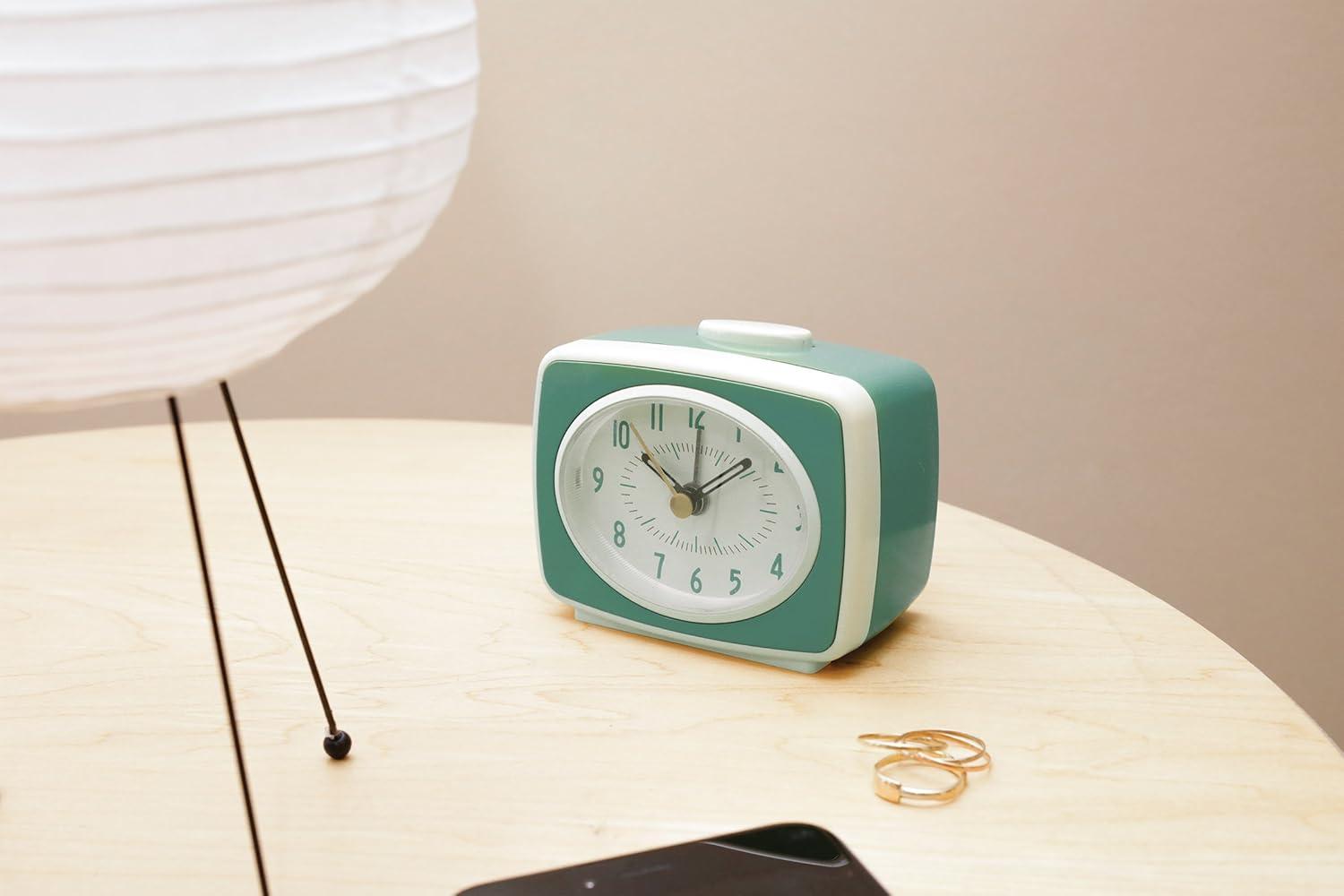 Mint Green Classic Kids Alarm Clock with Glow Face