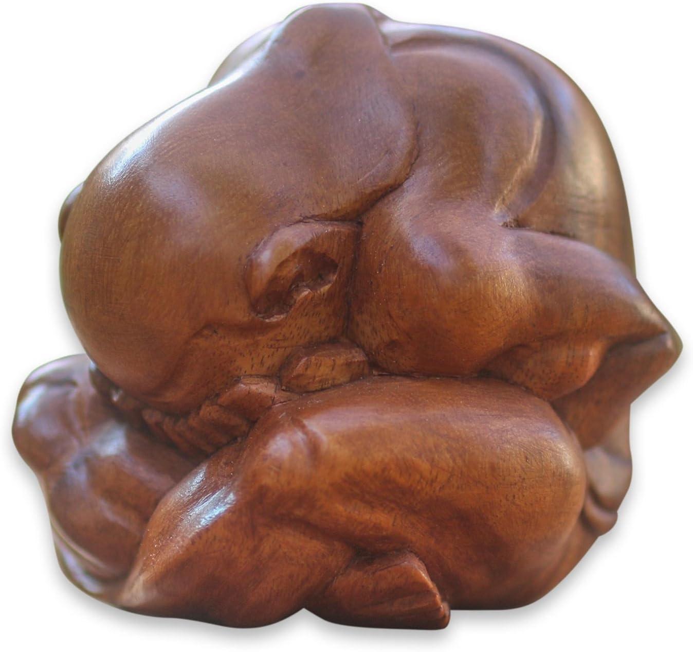 Weeping Buddha Yogi Meditation Wood Statue - OMA Brand