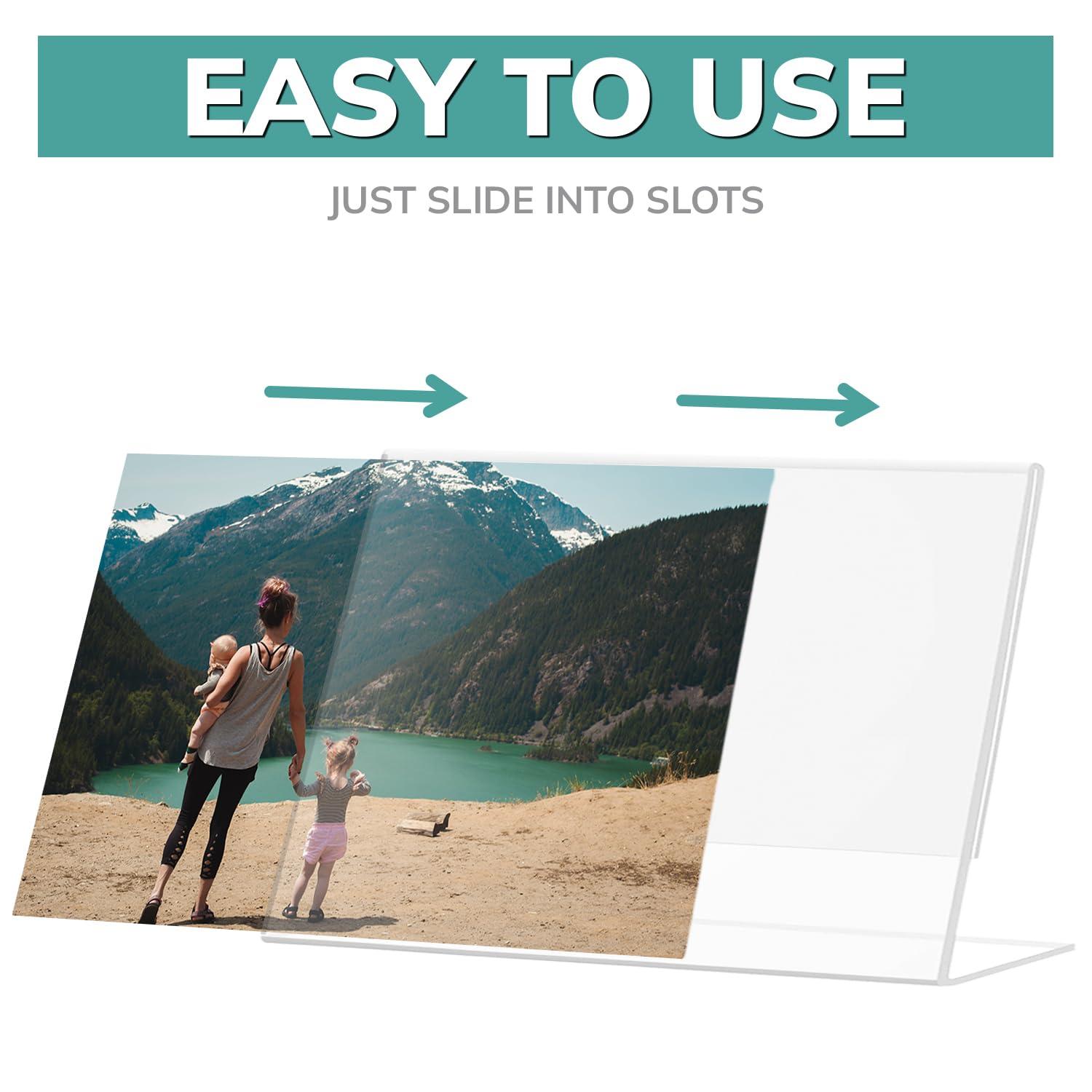 Photo Booth Frames - 7x5 inch Clear Acrylic Display Picture Frame, 12 Pack Plastic Photo Frame