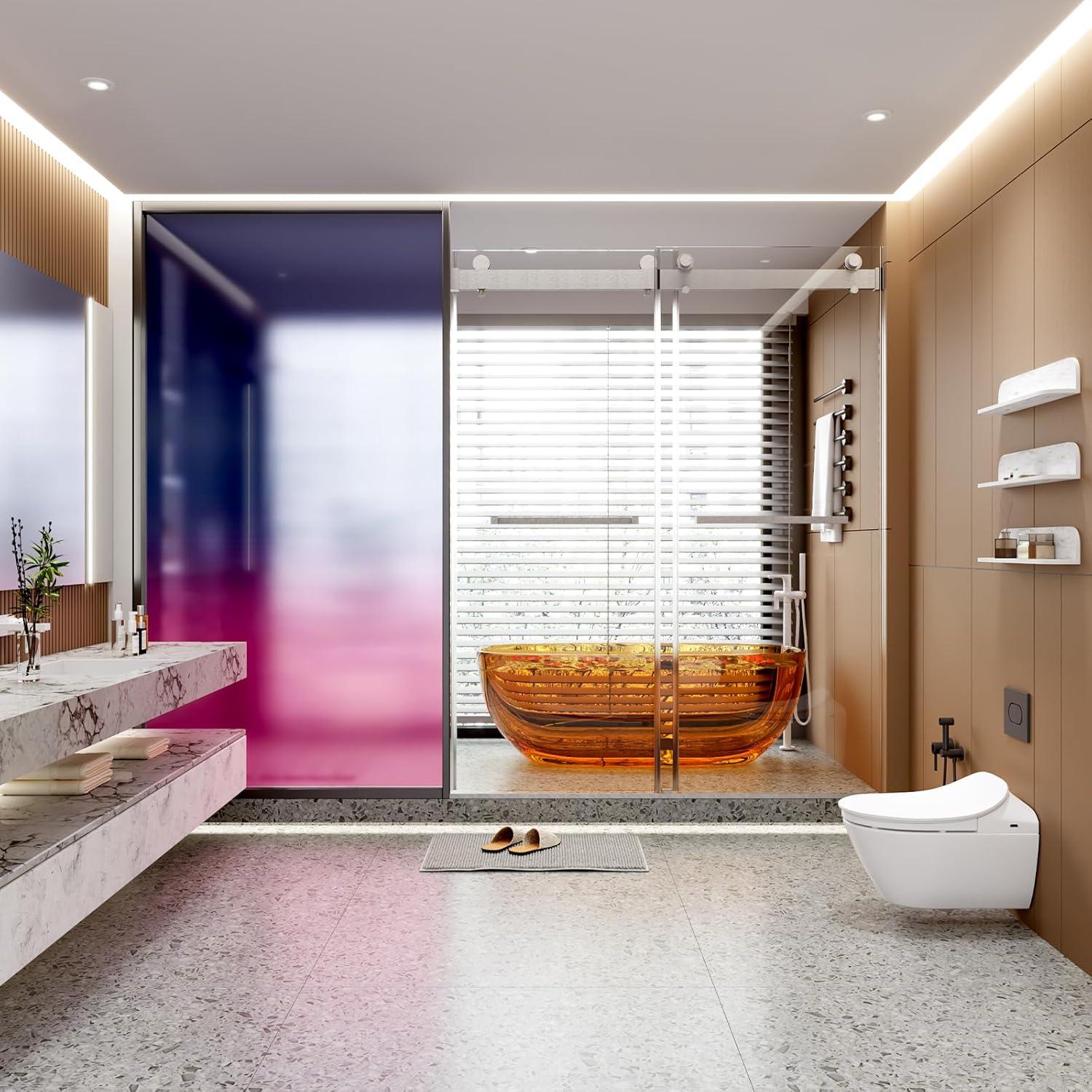 56-60"W x 76"H Dual Sliding Shower Door, Modern Style