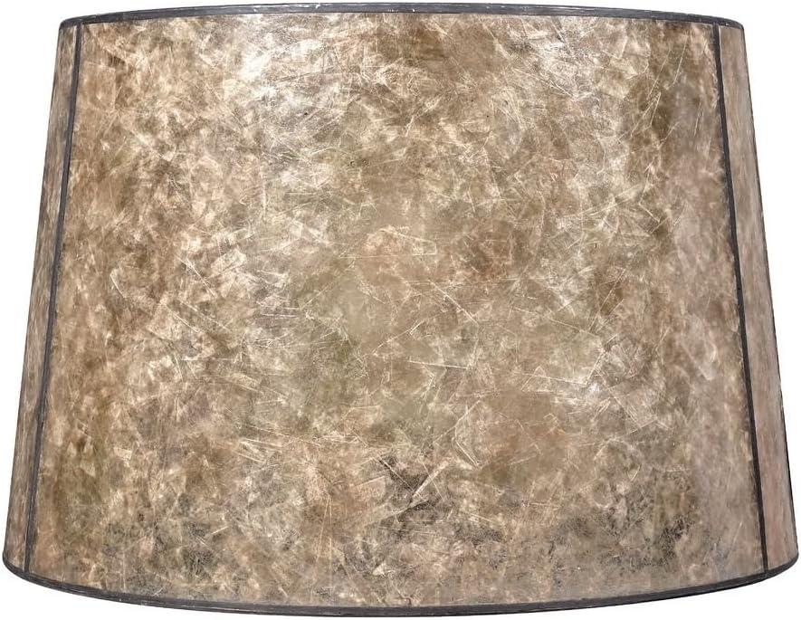 Blonde Mica Drum Lamp Shade with Bronze Spider Assembly