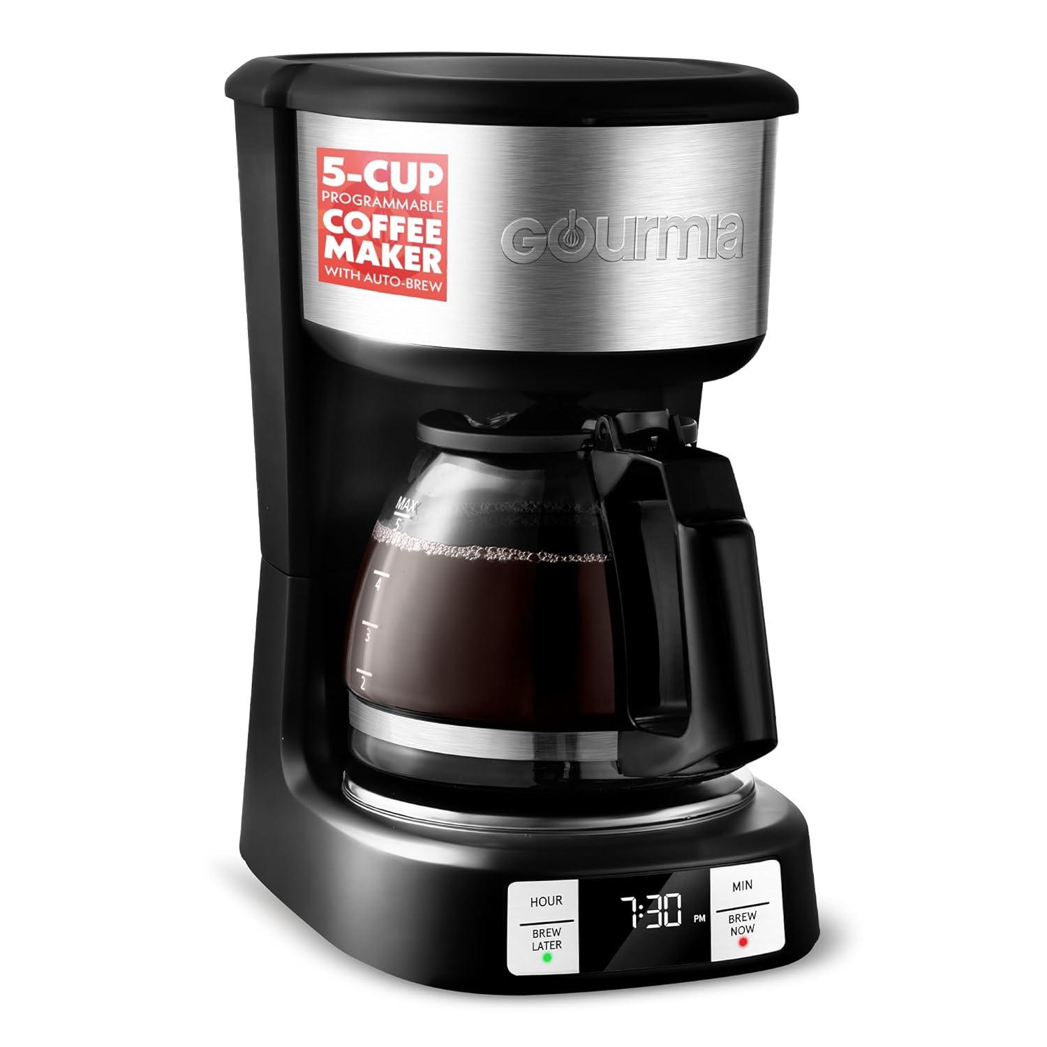 5-Cup Programmable Drip Coffee Maker With Brew Later