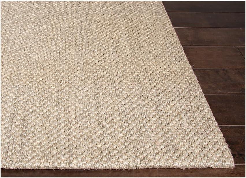 Ivory Flat Woven Wool Rectangular 9' x 12' Area Rug