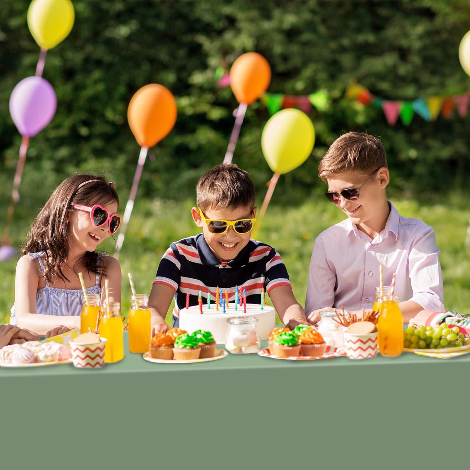 TRHOO-3Pack Sage Green Plastic Tablecloths for Rectangle Tables, Light Green Disposable Tablecloth, Waterproof Sage Green Table Cover for Birthday Bridal Wedding Baby Shower Party Decorations, 54 X 1