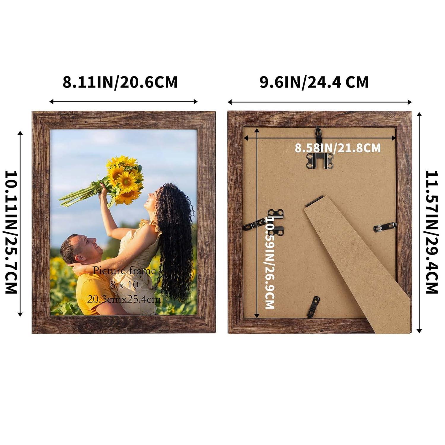 8x10 Picture Frame Set of 7, Rustic Photo Frames Display 8 by 10 inch Photo for Wall or Tabletop