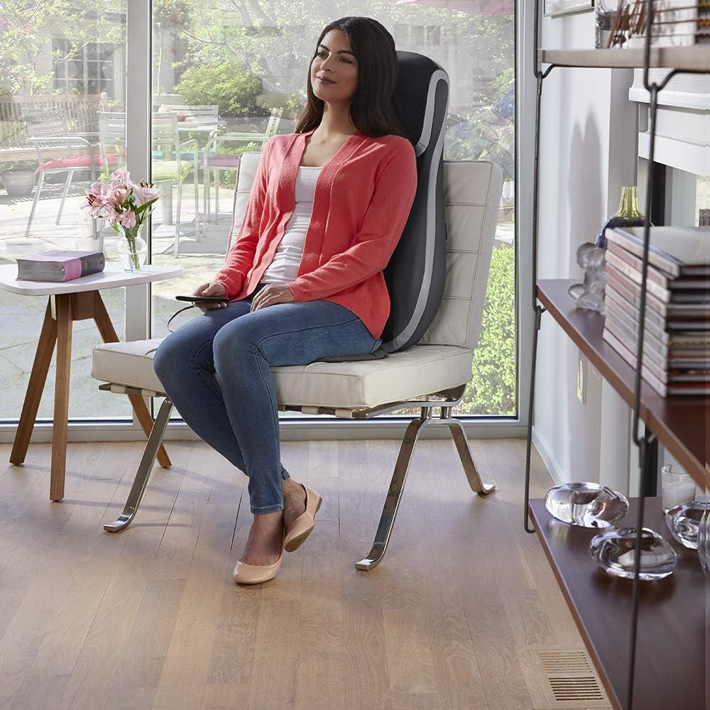 Homedics Shiatsu 3D Trutouch Massage Cushion for Neck & Back Soothing Heat, Shiatsu and Percussion, 3 Zones