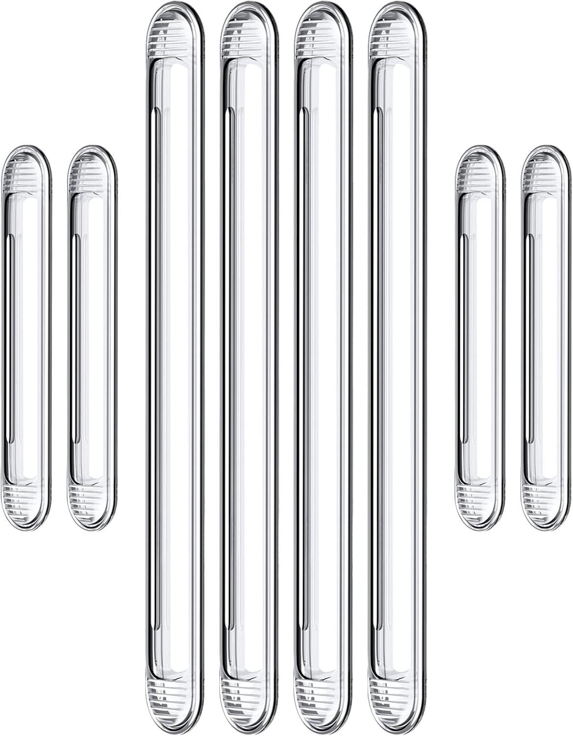 Clear Cabinet Door Bumpers, xuenair Cabinet Bumpers Clear Wall Protector,Cabinet Door Bumpers for Kitchen Cabinets, Car Doors, Furniture, Toilet Lids etc(4 Long 4 Short,8 PCS)