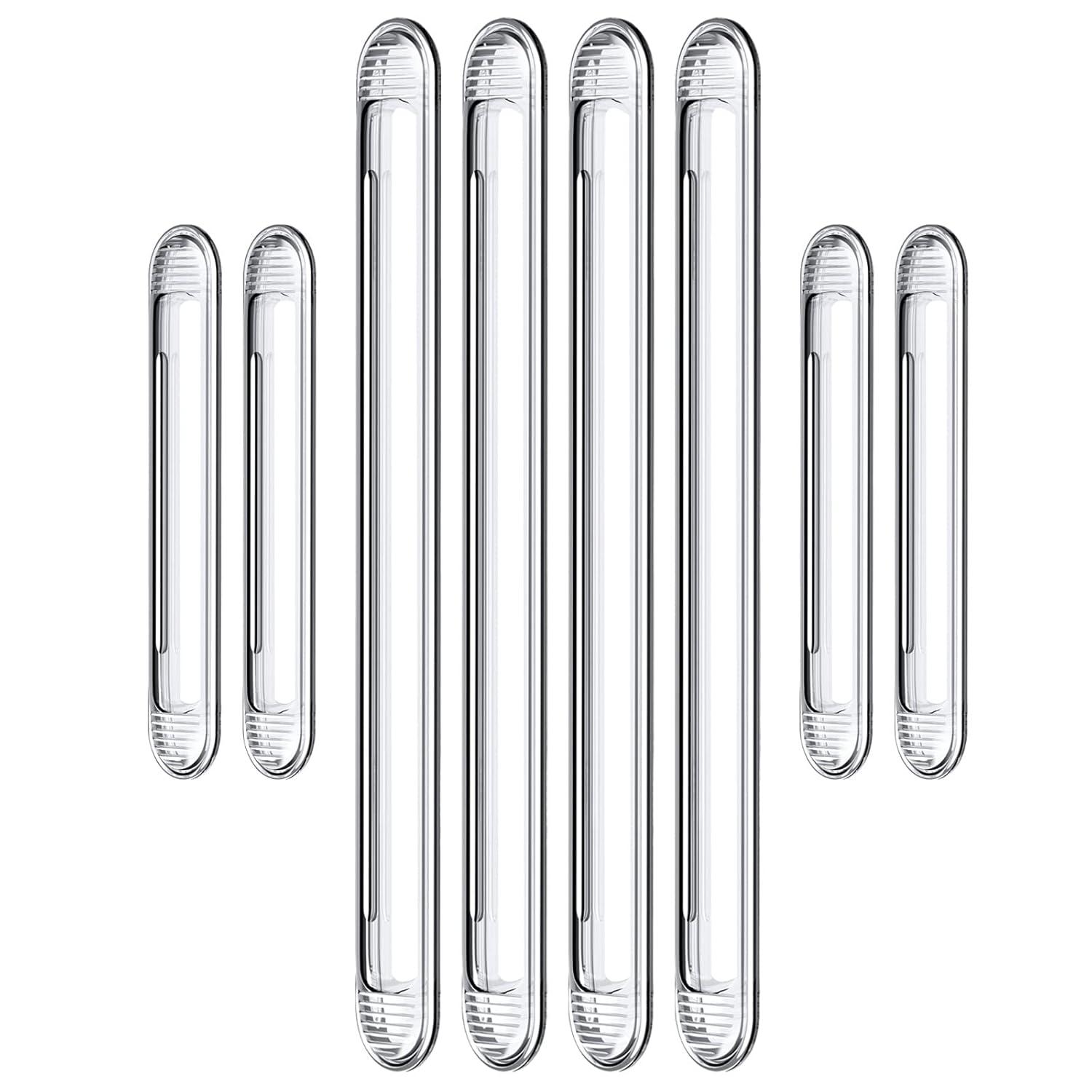 Clear Cabinet Door Bumpers, xuenair Cabinet Bumpers Clear Wall Protector,Cabinet Door Bumpers for Kitchen Cabinets, Car Doors, Furniture, Toilet Lids etc(4 Long 4 Short,8 PCS)