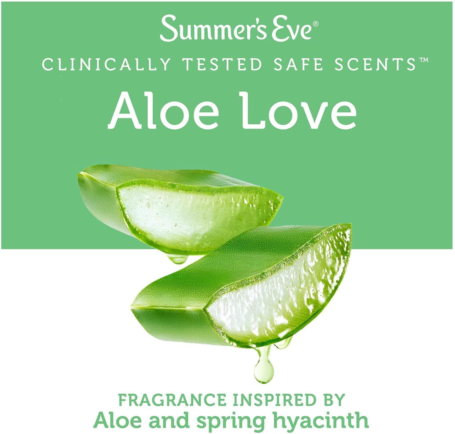 Summer’s Eve Aloe Love Gentle Daily Feminine Wash, Removes Odor, pH Balanced, 15 fl oz