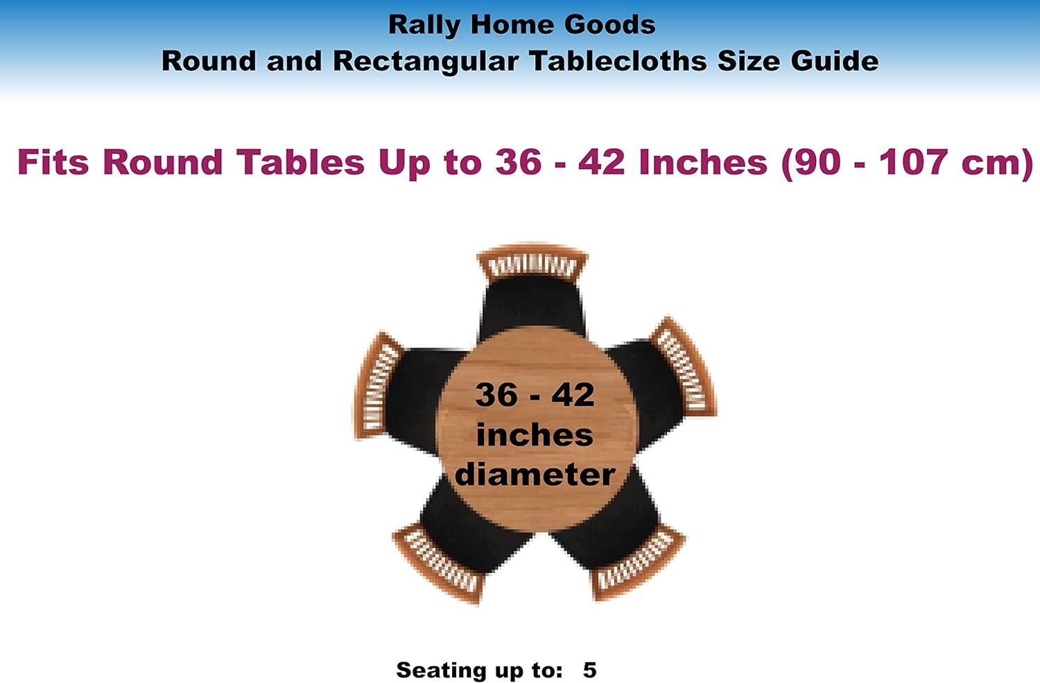 Rally Home Goods Indoor Outdoor Patio Round Fitted Vinyl Tablecloth, Flannel Backing, Elastic Edge, Waterproof Wipeable Plastic Cover, Beige Marble Pattern for 5-Seat Table of 36-42’’ Diameter
