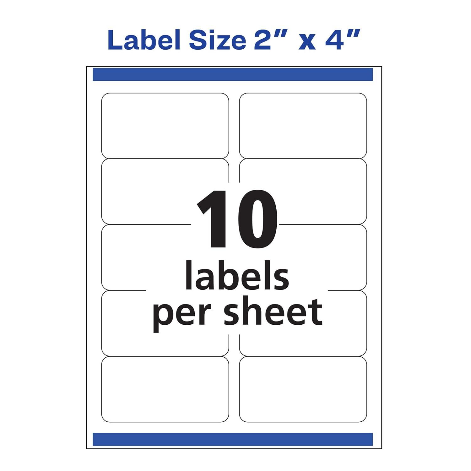 Avery Repositionable Shipping Labels, Sure Feed Technology, Repositionable Adhesive, 2" x 4", 250 Labels (58163)