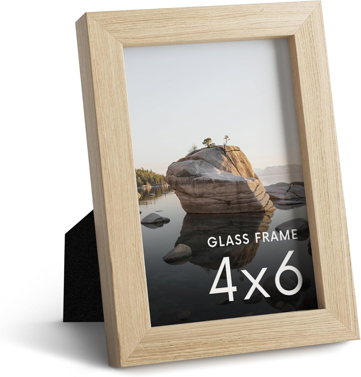 Haus and Hues Oak Wood Single Picture Frame with Real Glass