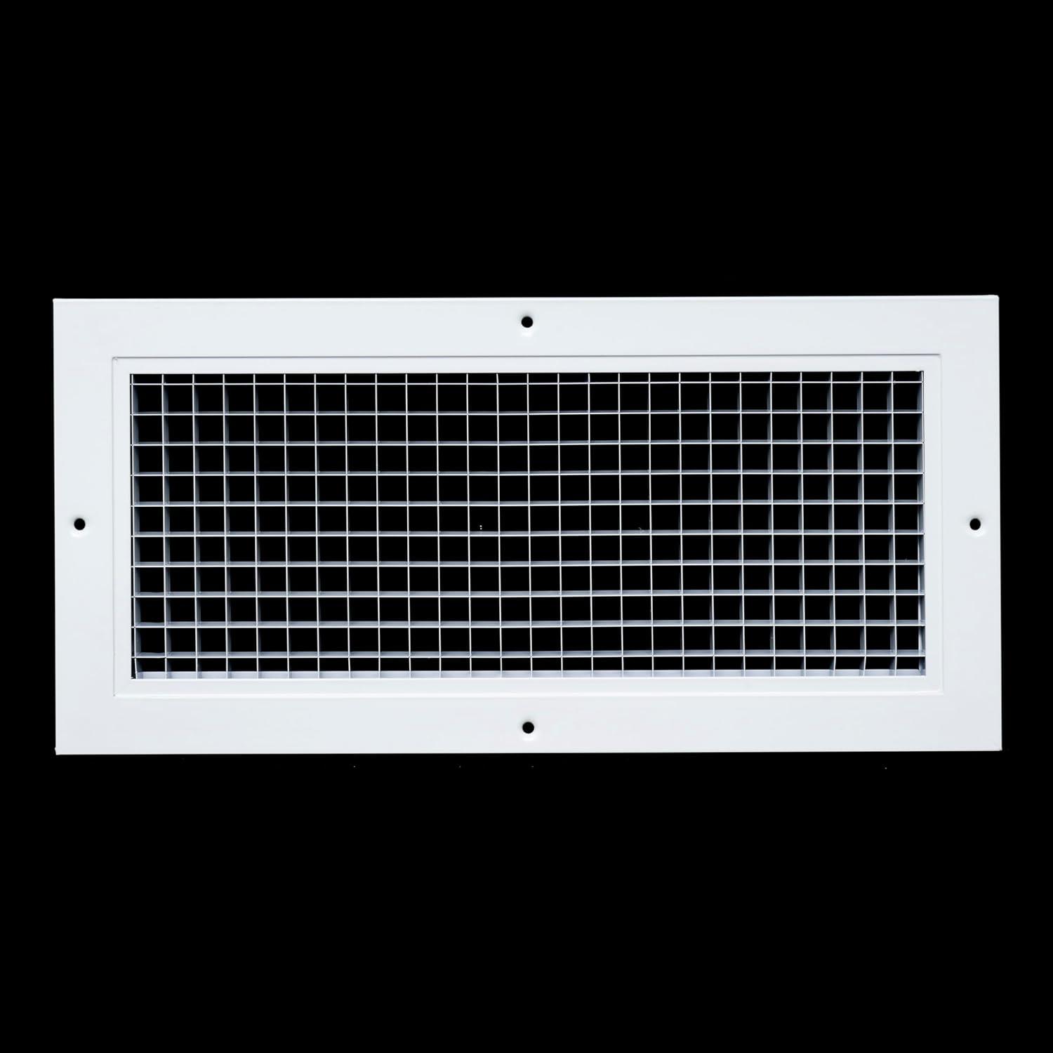 Fits 6x14 and 14x6 Duct Opening | Aluminum Eggcrate Return Air Grille | Low Noise & High Air Flow, Rust Proof Vent Cover Grill for Sidewall & Ceiling | White | Outer Dimensions: 7.75" X 15.75"