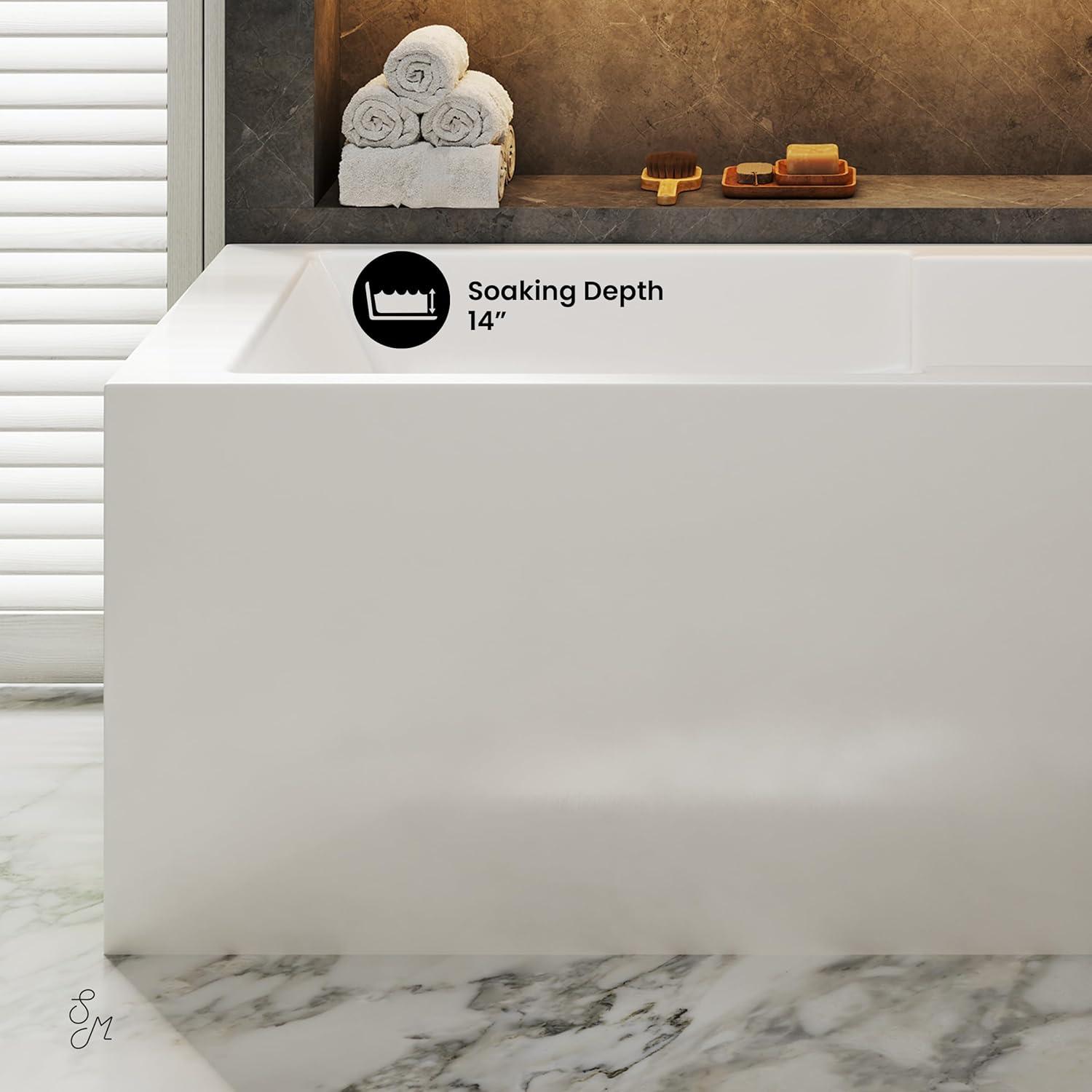 Claire 60" x 32" Alcove Tub with Corner Apron