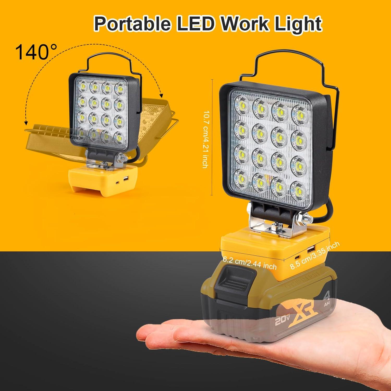 AnTom LED Work Light , 48W 4800LM LED Flood Light for Outdoor and Job Site Lighting- Dimmable Design