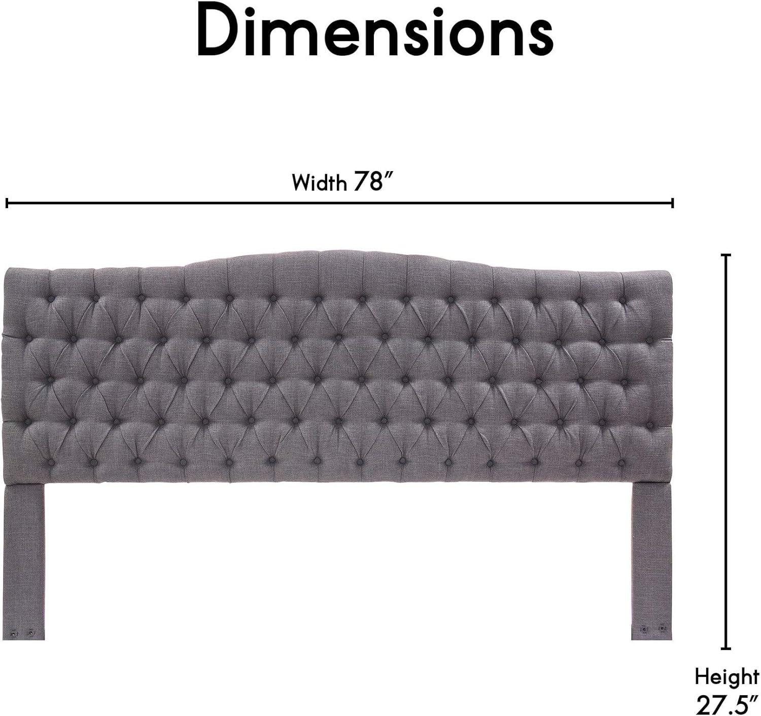 Elle Decor Elle Decor Celeste Tufted Upholstered Padded Headboard with Contemporary Button Tufting