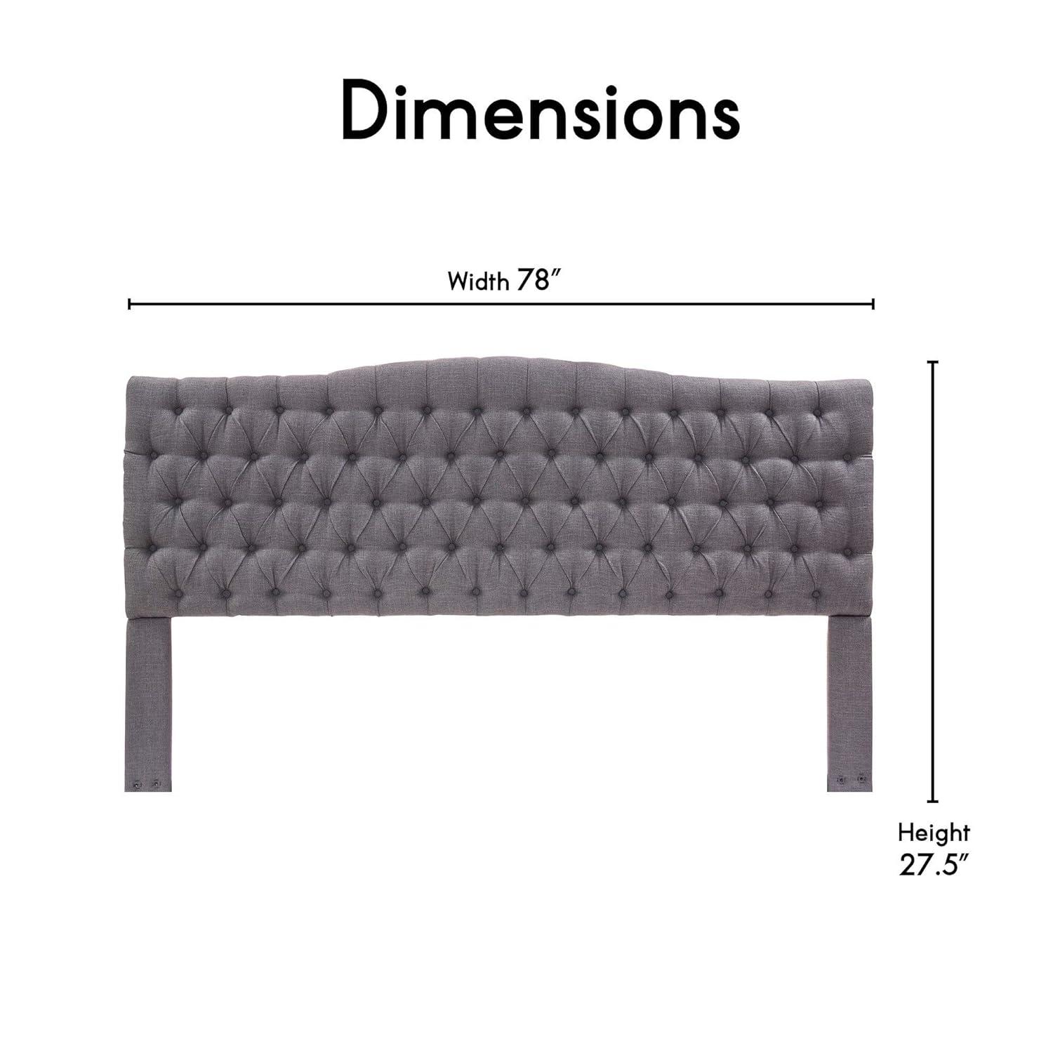 Elle Decor Elle Decor Celeste Tufted Upholstered Padded Headboard with Contemporary Button Tufting