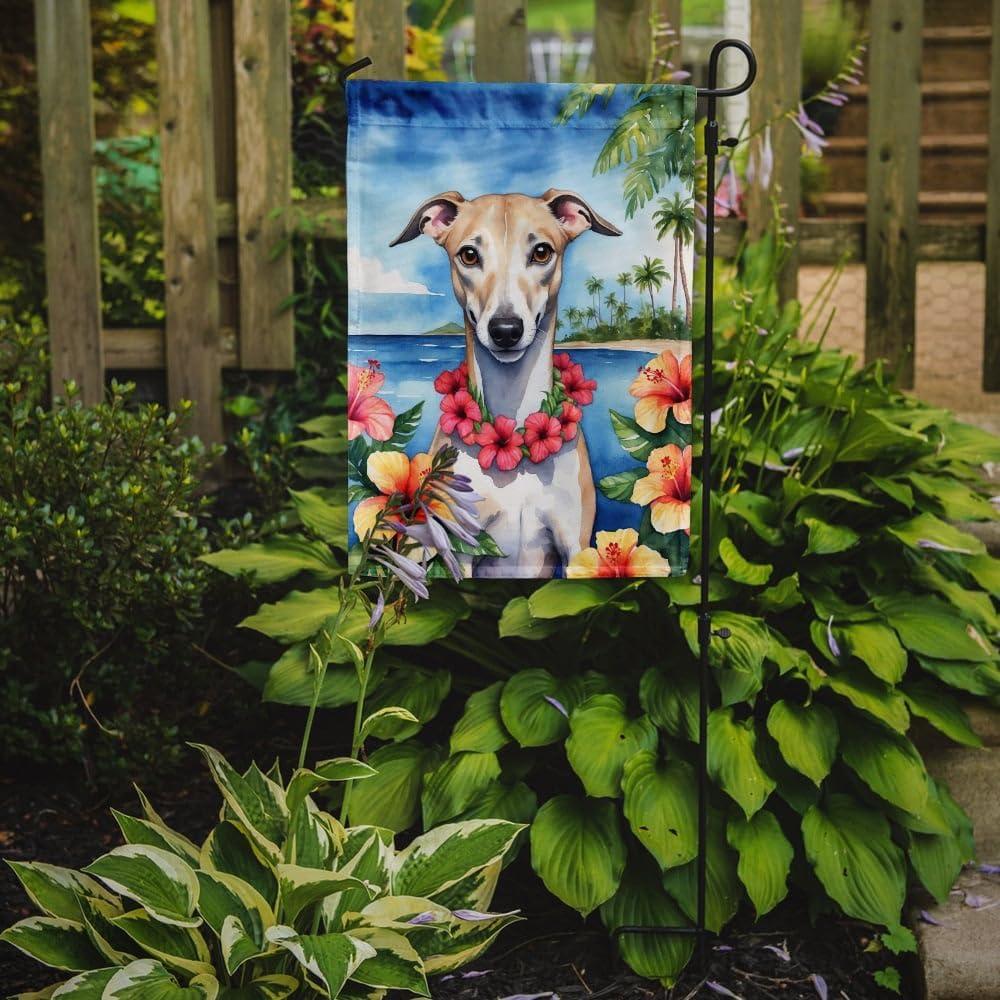 Whippet Luau Garden Flag 11.25 in x 15.5 in