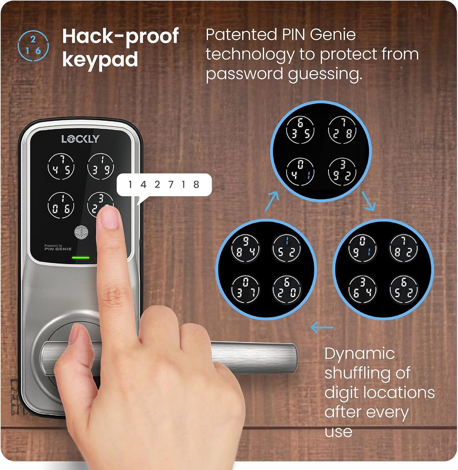 Satin Nickel Wi-Fi Smart Door Lock with Biometric Fingerprint