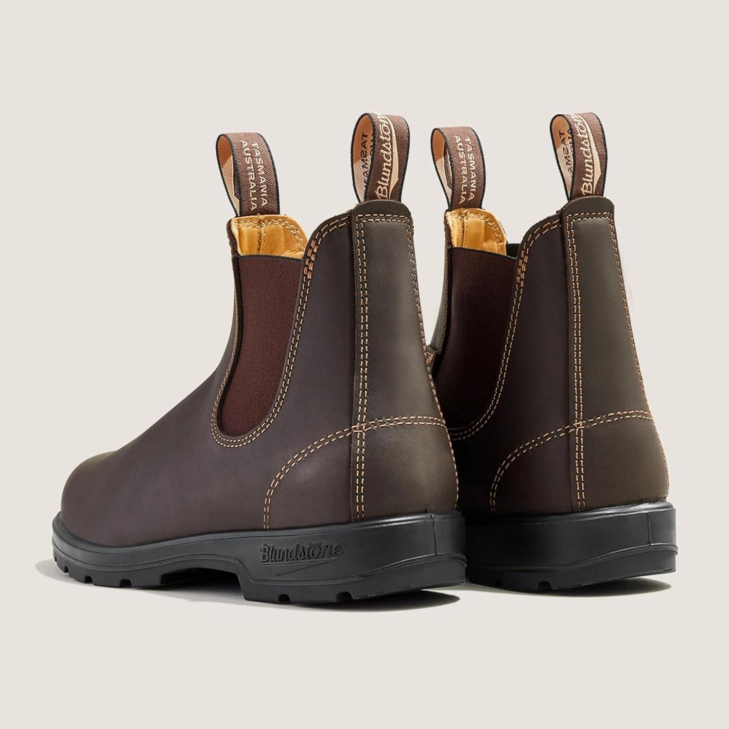 Blundstone 550 Unisex Chelsea Boots, Premium Water Resistant Leather with a Cushioned Midsole and Elastic Side For Men and Women, Walnut Brown 10 AU