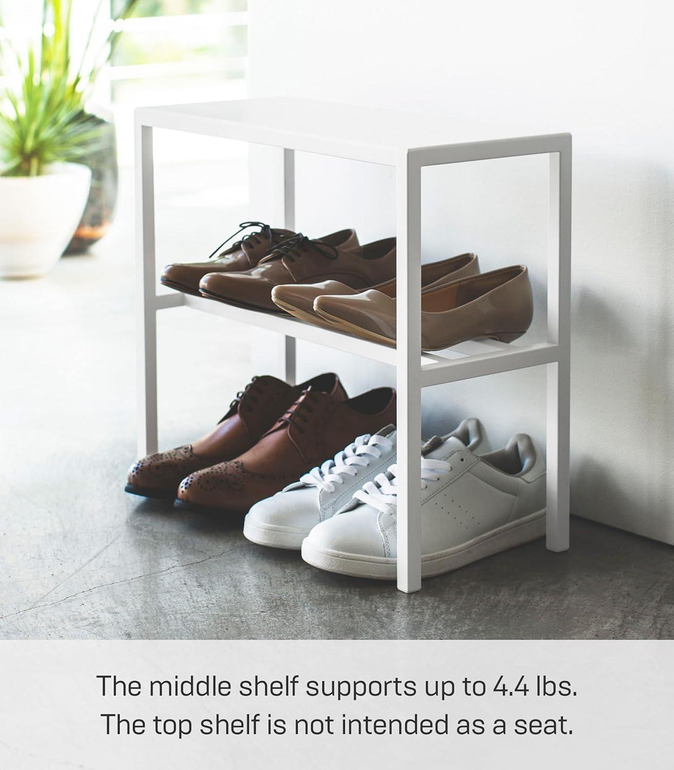 Yamazaki Home 2-Tier Entryway Shoe Organizer, Steel