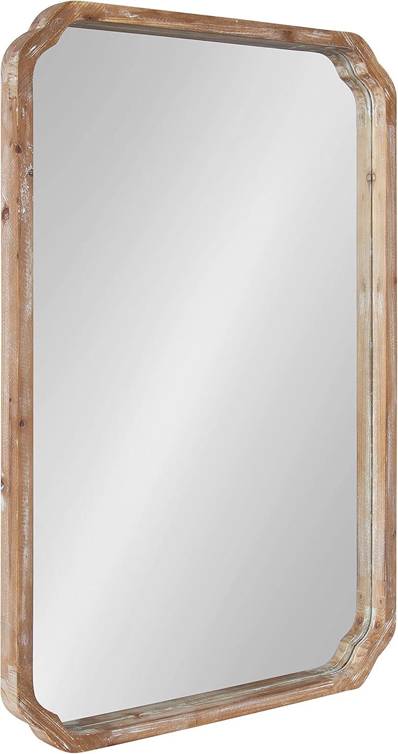 Uniek Kate And Laurel Marston Rectangle Mirror, 36"H x 24"W x 1-3/4"D, Rustic Brown