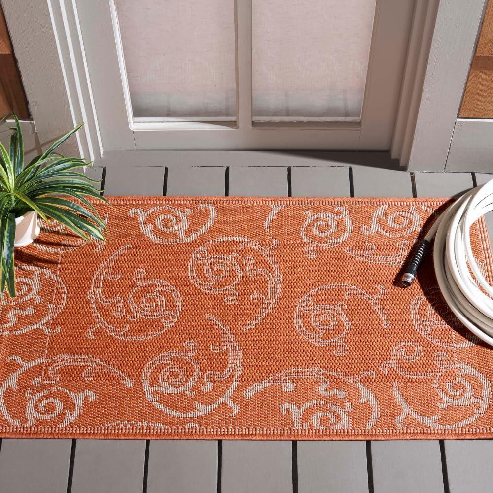 Courtyard CY2665 Power Loomed Indoor and Outdoor Accent Rug - Terracotta/Natural - 2'x3'7" - Safavieh