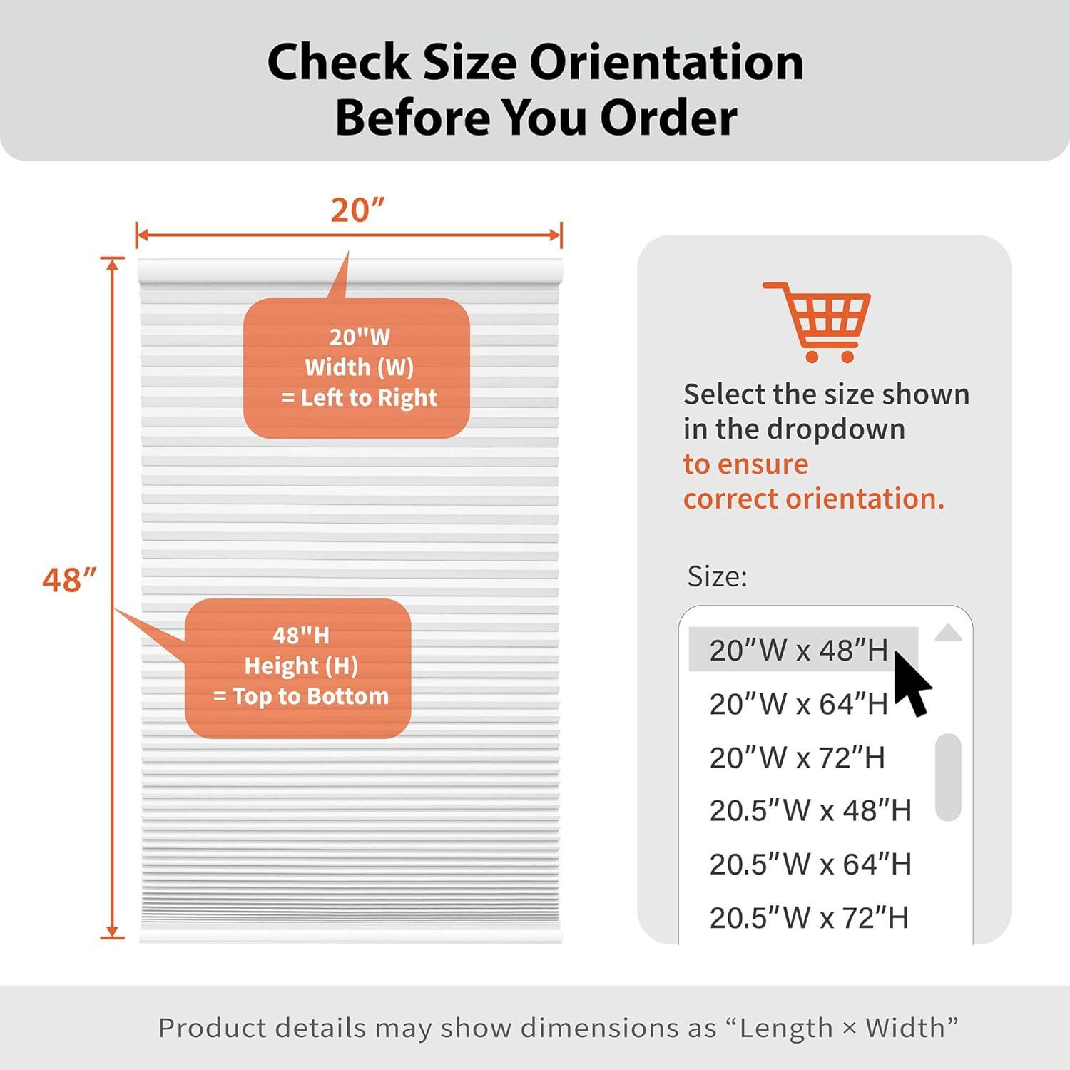 White Cordless Blackout Polyester Cellular Shades - 22.5 in. W x 72 in. L