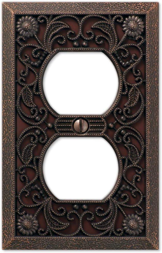 Amerelle 65DDB Moderne Wallplate 1 Duplex Cast Metal Bronze 1-Pack