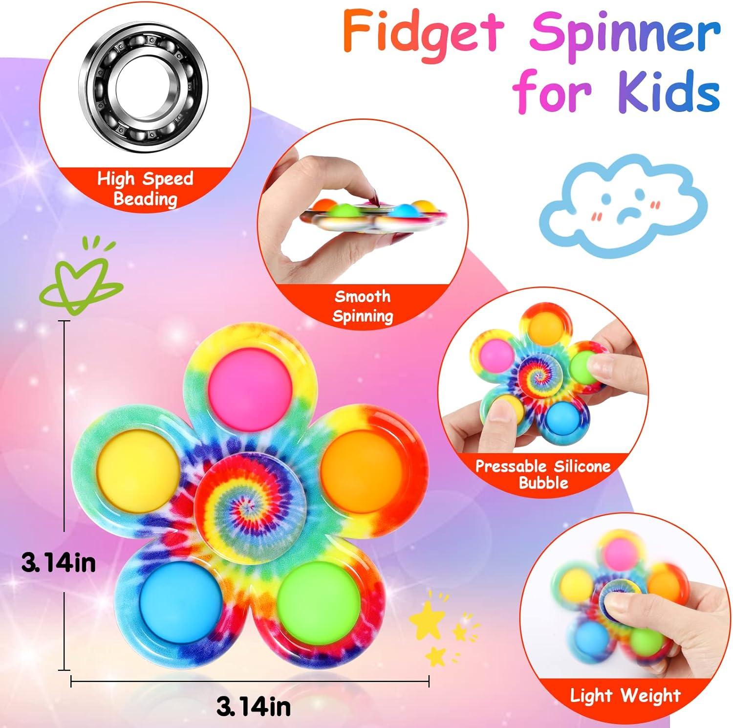 Gigilli 24 Pack Party Favors Fidget Spinners for Kids 4-8 8-12, Goodie Bags Stuffers for Kids 3-5, Pop Mini Fidget Toys Bulk ADHD Classroom Prizes, Toddler Birthday Party Gifts, Adult Anxiety Toys