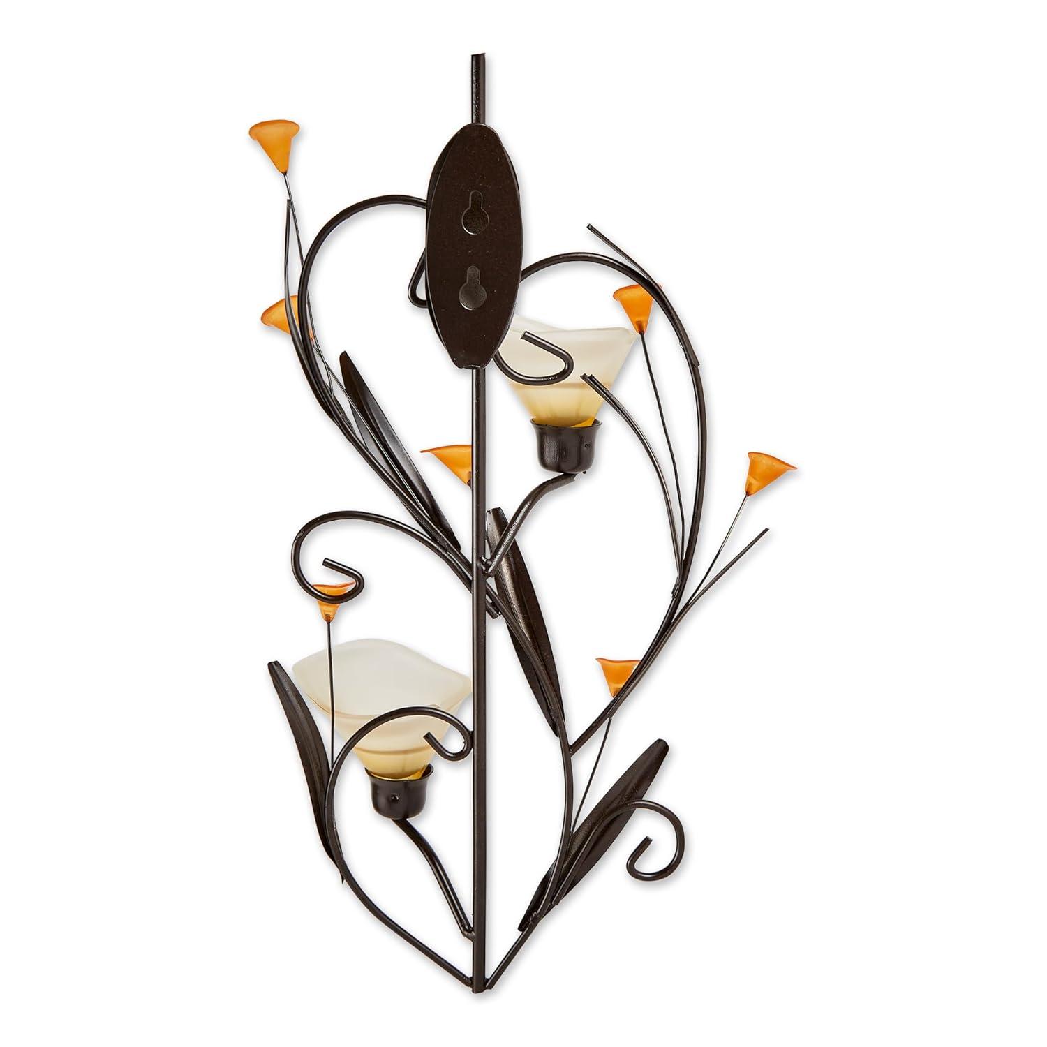 CintBllTer 10015809 Amber Lilies Candle Wall Sconce
