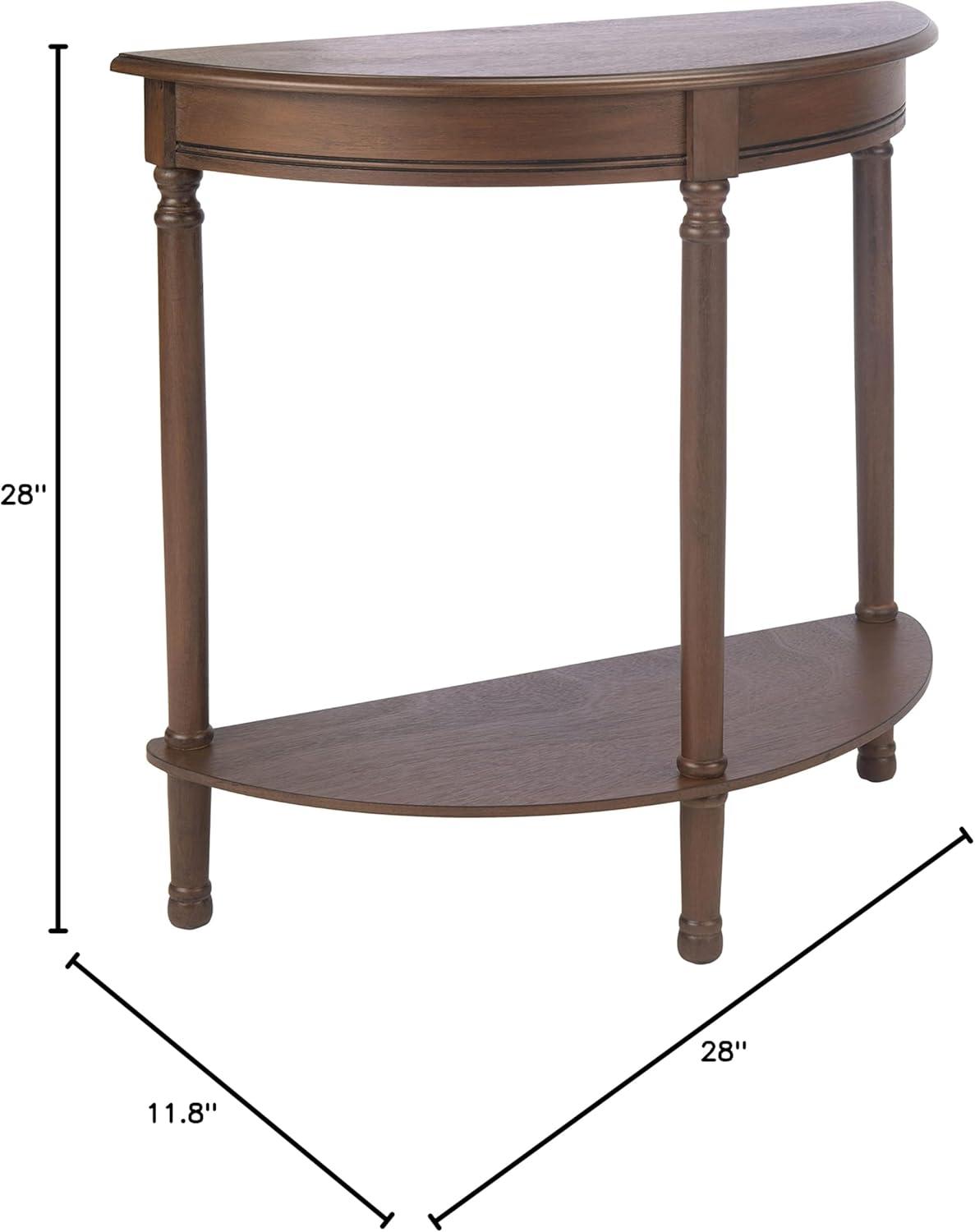 SAFAVIEH Tin.sley French Half Round Console Table, Brown (28 in. W x 11.8 in. D x 28 in. H)