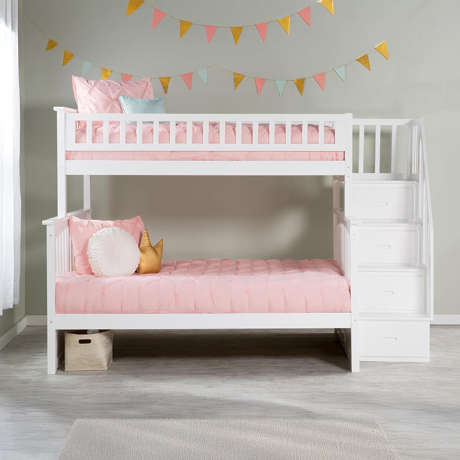 Columbia Staircase Bunk Bed Twin over Full in Walnut