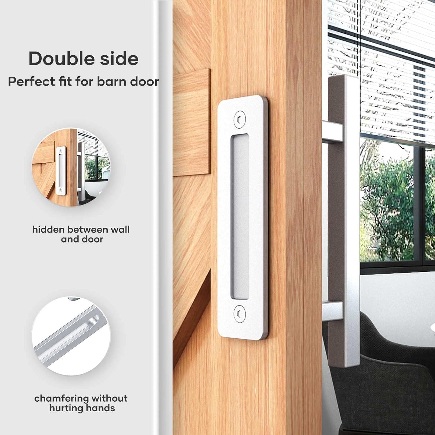 12'' Stainless Steel Sliding Barn Door Handle Set, Double Sided