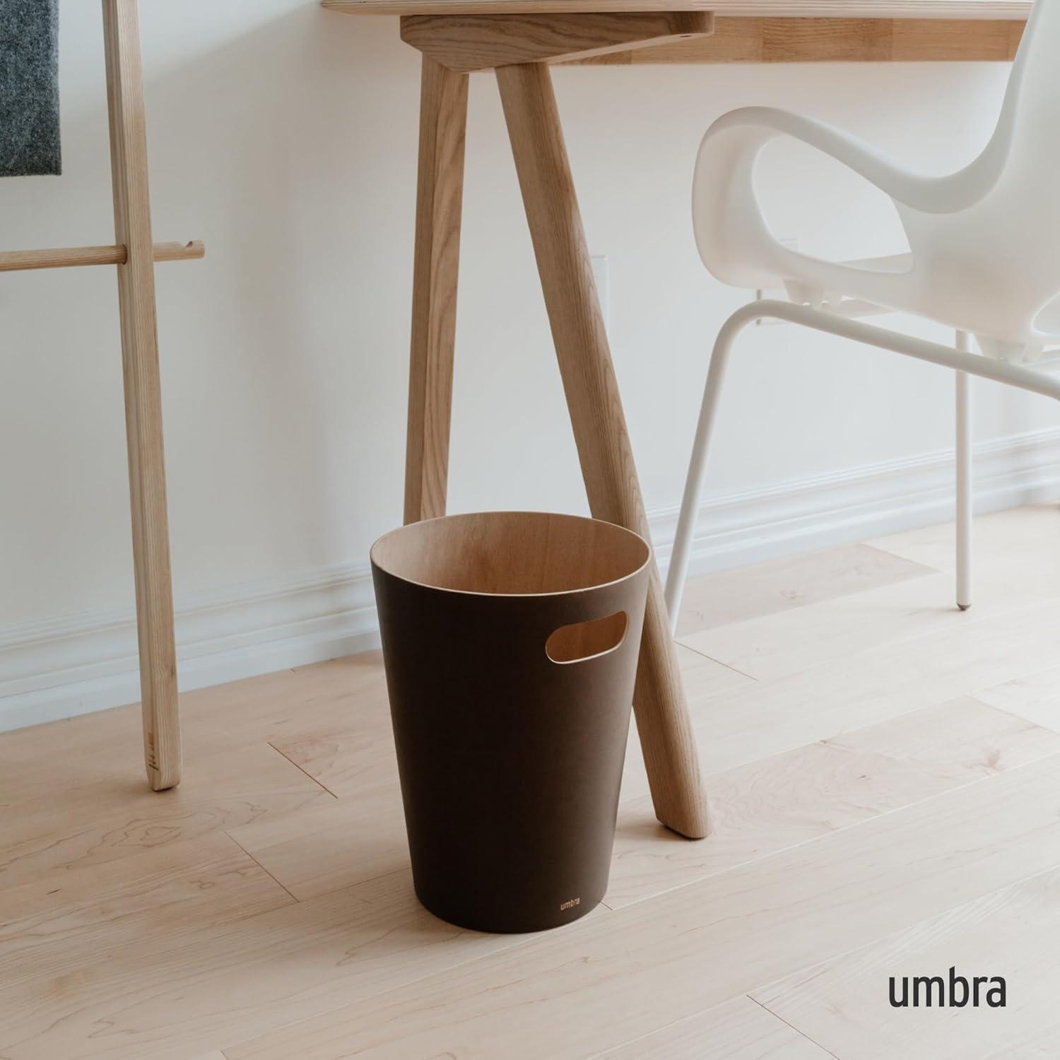 Umbra Woodrow Manufactured Wood Open Waste Basket - 2.25 Gallons