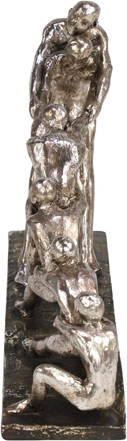 13" x 8" Silver Polystone People Sculpture, by DecMode