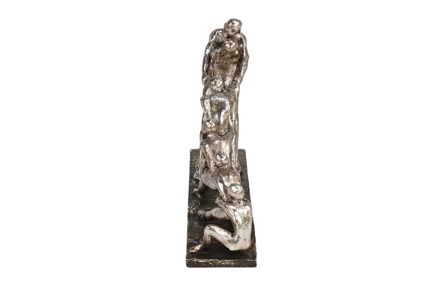 13" x 8" Silver Polystone People Sculpture, by DecMode