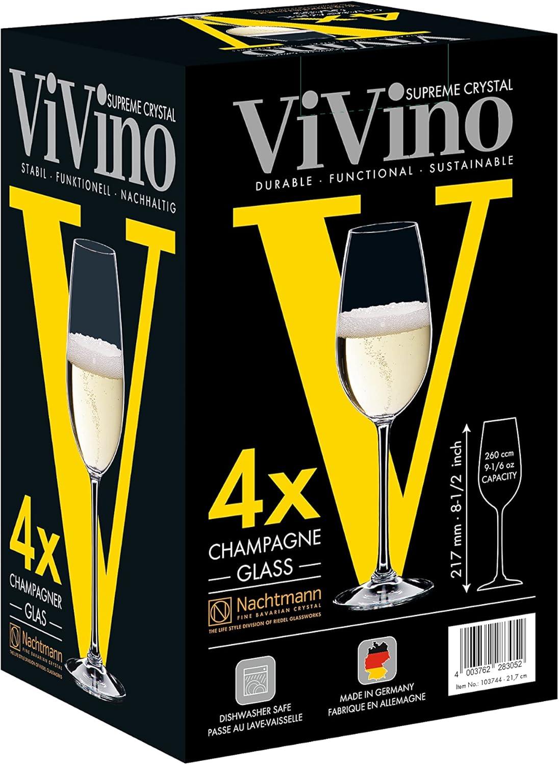 Vivino Clear Crystal Champagne Glass Set of 4