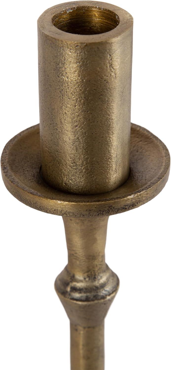 wwbo Set of 3 Exquisite Antique Brass Cast Iron Taper Candle Holders - Elegant Decorative Centerpieces for Wedding  Dining  Party - Tabletop Candlestick Holders for Christmas Decorations