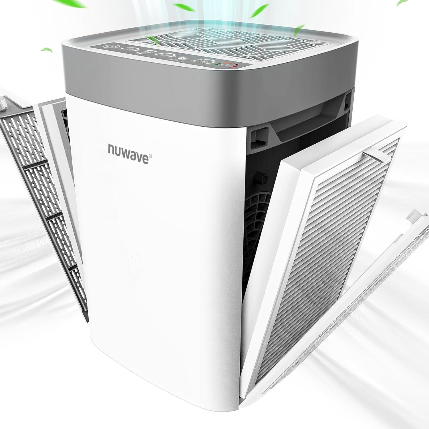 NuWave White and Gray HEPA Air Purifier for Large Rooms