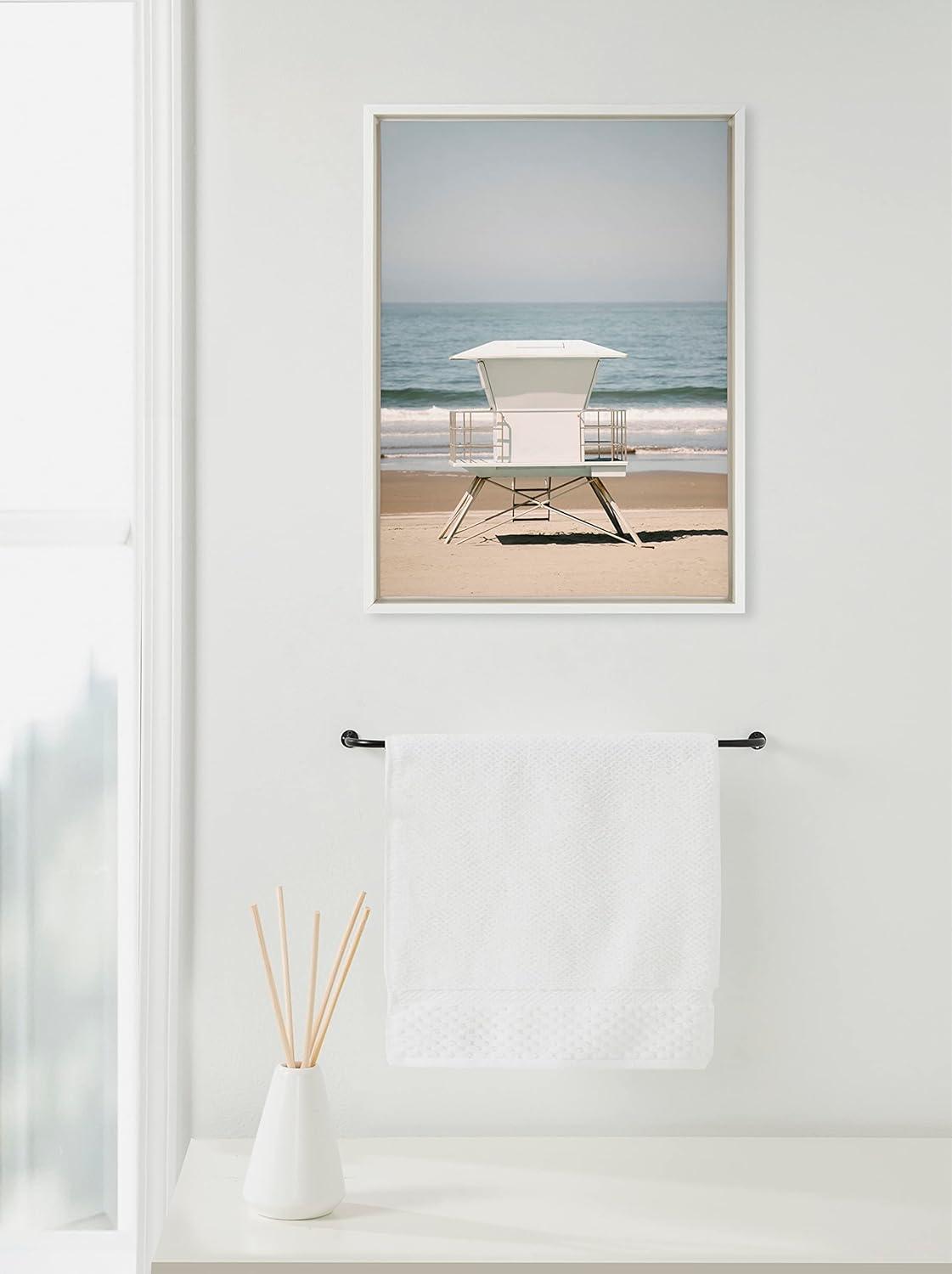 Sylvie Surf Shack Framed Canvas by Crystal Lynn Collins White - Kate & Laurel All Things Decor