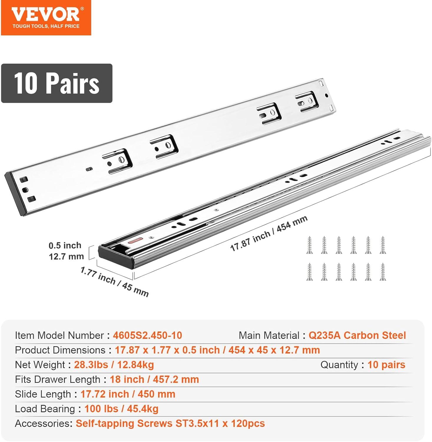 Full Extension 1.77'' Soft Close Side Mount Metal Drawer Slide