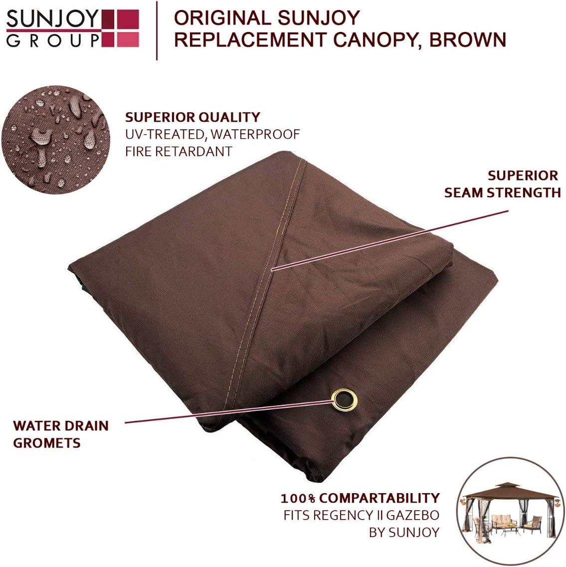 Sunjoy Brown Replacement Gazebo Canopy for 10 x 12 Regency II Patio Gazebo, Easily update your Gazebo